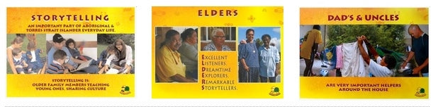 Aboriginal Posters: Storytelling, Elders and Dads and Uncles Set of 3