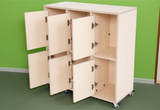 Maple Laminate 6 Space Locker Unit With Doors 90cmW x 38cmD x 90cmH