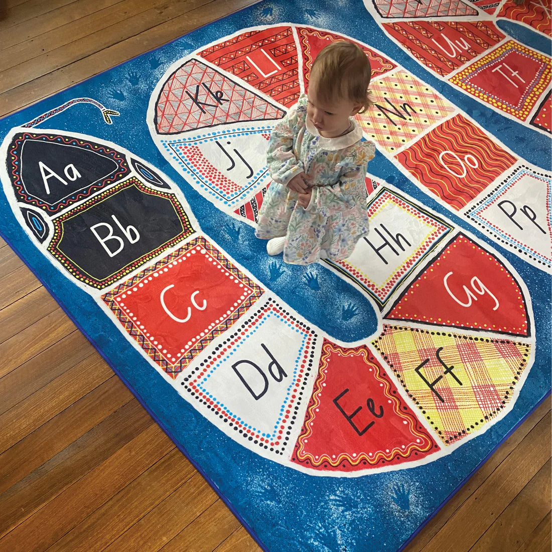 Alphabet Rainbow Serpent Carpet 2m x 3m