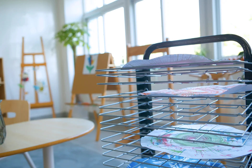 Small Mobile Art Drying Rack 25 Shelves