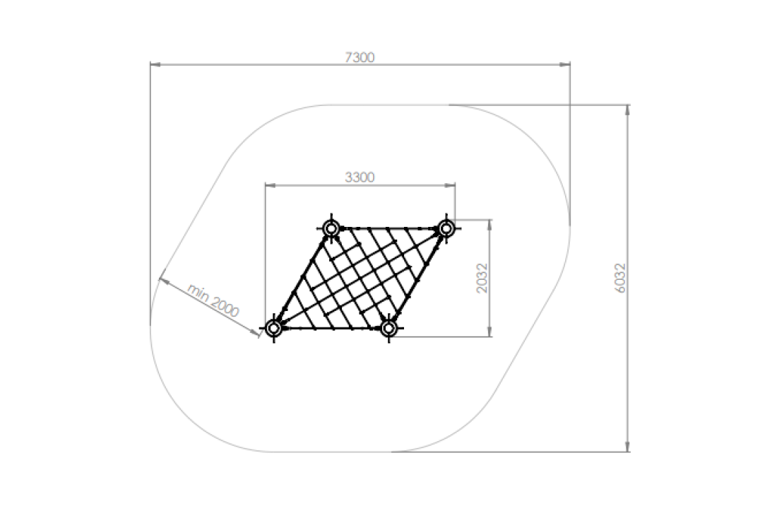 Commercial Grade Armed (Steel Core) Rope Structure - CUBE