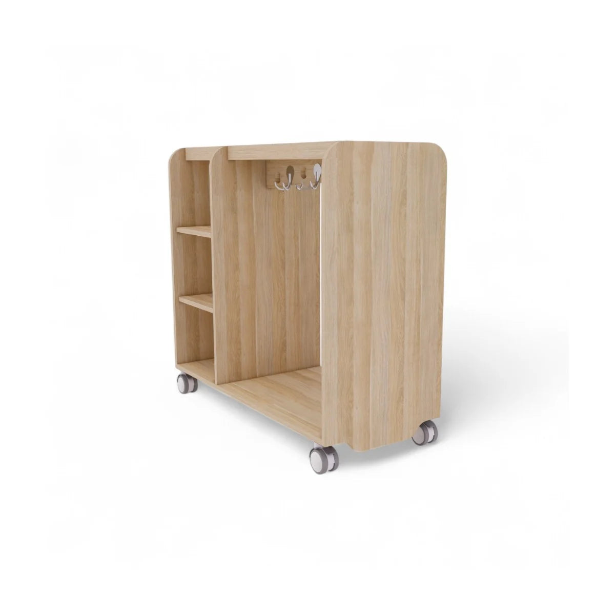 Maple Laminate Dress Up Trolley With Mirror and Storage