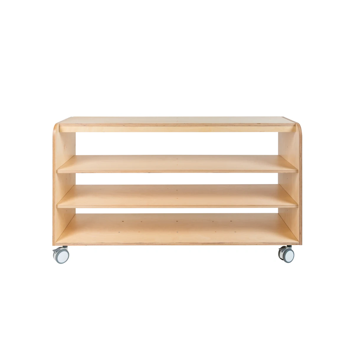 Maple Laminate Long Open 3 Shelf Unit 140cmW x 45.5cmD x 80cmH
