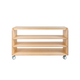 Maple Laminate Long Open 3 Shelf Unit 140cmW x 45.5cmD x 80cmH