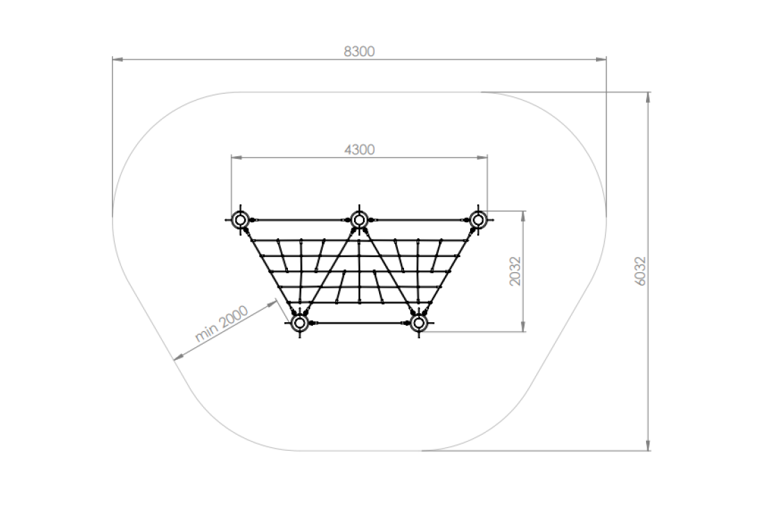 Commercial Grade Armed (Steel Core) Rope Structure - PODIUM