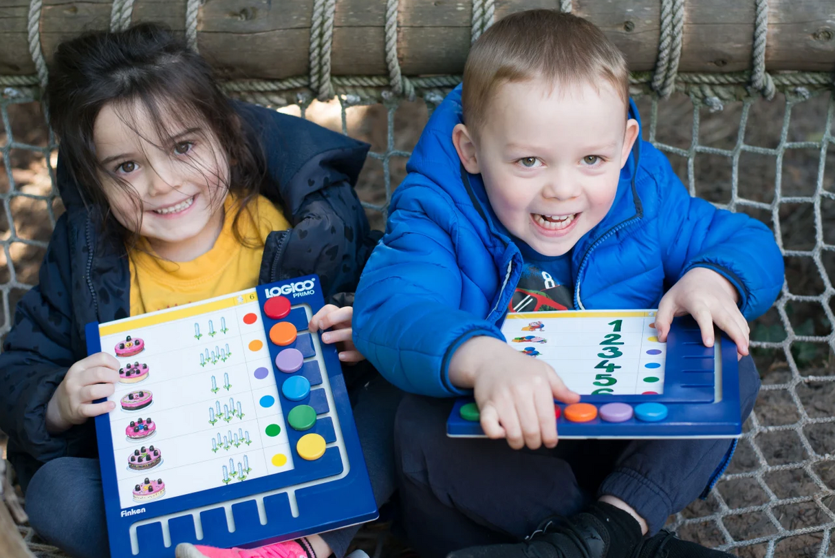 Logico PRIMO Complete Set - Games Board and 6 Sets of 16 Double-Sided Self-Correcting Cards (3-5yrs+)