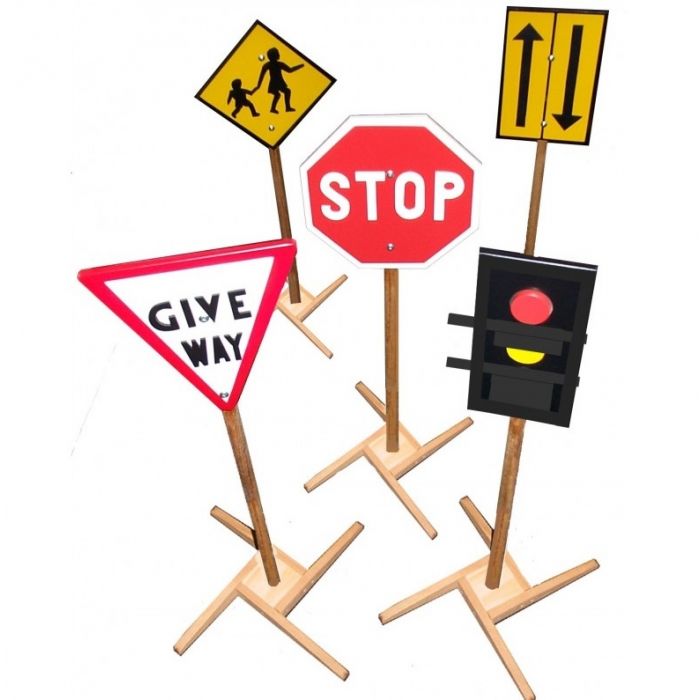 Giant Wooden Traffic Signs 5pcs - EDU-21 Educational Toys & Resources